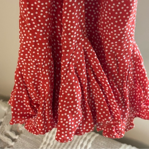 LOFT Red and White Polka Dot Skater Skirt - Picture 3 of 6